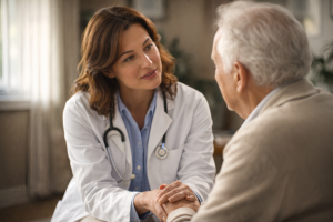 Psychologist explaining mixed dementia symptoms and diagnosis