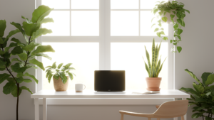 Indoor plants and natural light supporting mental clarity